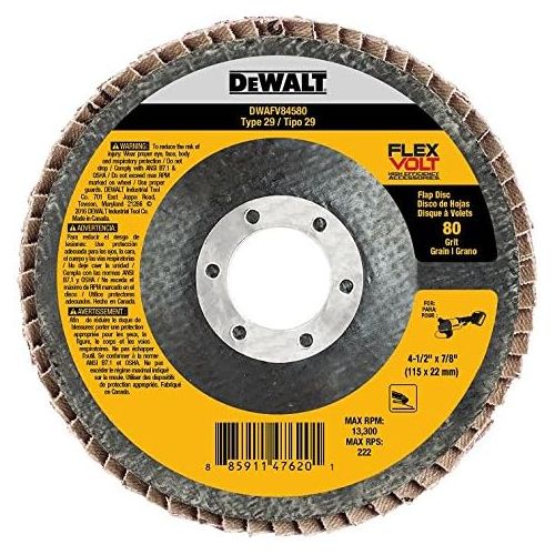  DEWALT DWAFV84580 FLEXVOLT T29 80G Flap Disc, 4-1/2 x 7/8