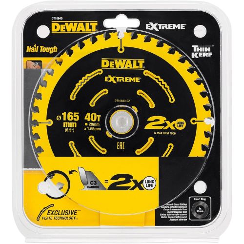  Dewalt DT10640-QZ 6.5/20mm 40T Construction Circular Saw Blade