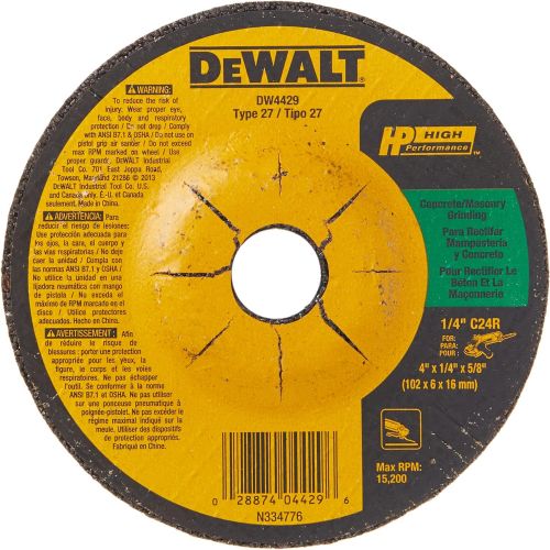  DEWALT DW4429 4-Inch by 1/4-Inch by 5/8-Inch Concrete/Masonry Grinding Wheel