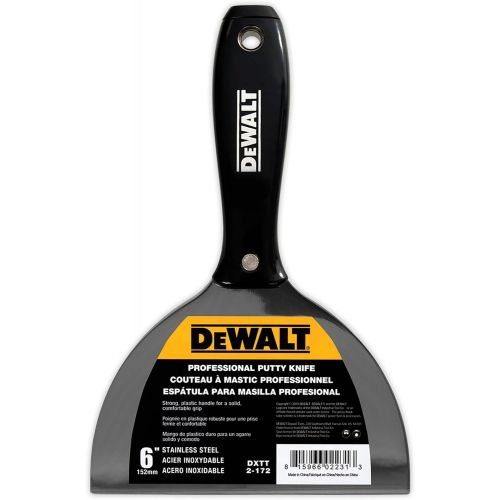  DEWALT 6 Putty Knife Stainless Steel w/Black Nylon Handle DXTT-2-172