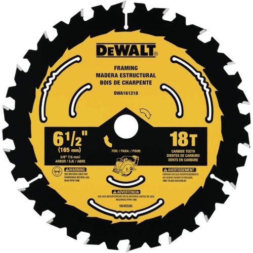  DEWALT DWA161218 6-1/2-Inch 18-Tooth Circular Saw Blade