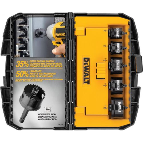  DEWALT Hole Saw Kit, Impact Ready, 5-Piece (D1800IR5)