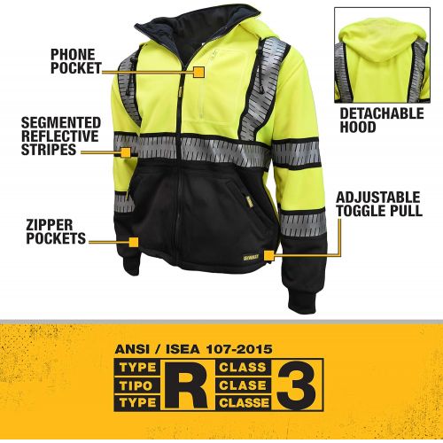  DEWALT DSJ32-3 Deluxe Zip Front Class 3 Hoodie - Size