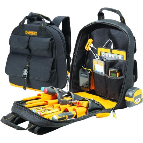  Custom Leathercraft DEWALT DGC530 USB Charging Tool Backpack, Black/Yellow