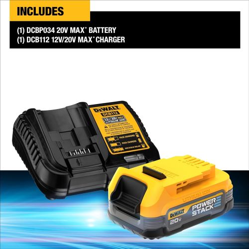  DEWALT 20V MAX* Starter Kit with POWERSTACK Compact Battery and Charger (DCBP034C)