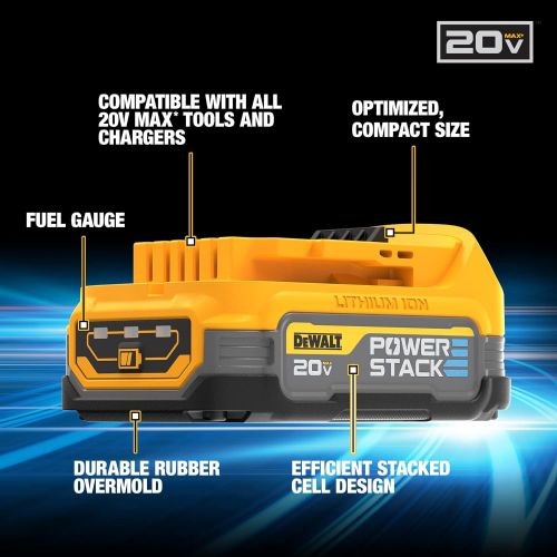  DEWALT 20V MAX* POWERSTACK Compact Battery (DCBP034)