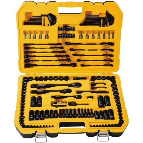  DEWALT Drive Socket Set for Mechanics, Black Chrome Polish, 184-Piece (DWMT45184)