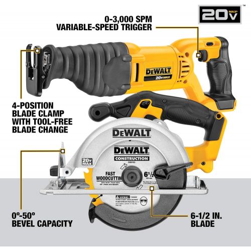  DEWALT 20V Max Cordless Drill Combo Kit, 10-Tool (DCK1020D2)