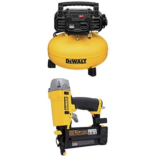  DEWALT DWFP55126 6-Gallon 165 PSI Pancake Compressor with DWFP12231 Pneumatic 18-Gauge 2-Inch Brad Nailer Kit