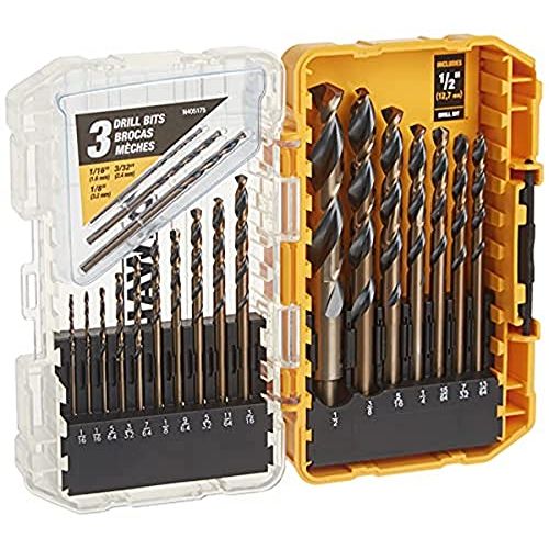  DEWALT Black Oxide Drill Bit Set, 20-Piece (DW1177) (Black & Gold)