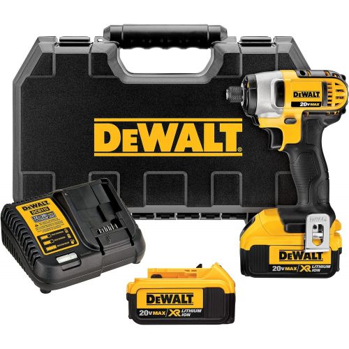  DEWALT 20V MAX Impact Driver Kit, 4.0-Ah, 1/4-Inch (DCF885M2)