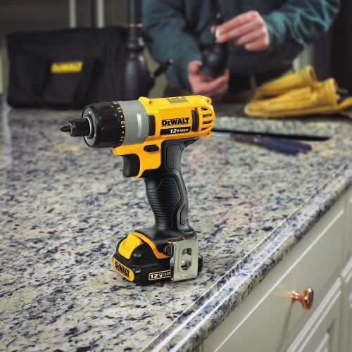  DEWALT 12V MAX Cordless Screwdriver, 1/4-Inch Hex Chuck, 1-Inch Bit Tips, Electric (DCF610S2)