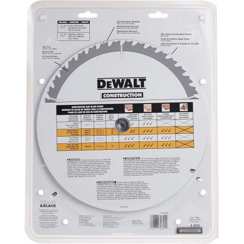  DEWALT 12-Inch Miter Saw Blade, Crosscutting, Tungsten Carbide, 80-Tooth, 2-Pack (DW3128P5)