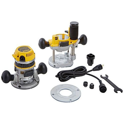  DEWALT Router Fixed/Plunge Base Kit, Variable Speed, 12-Amp, 2-1/4-HP (DW618PK)