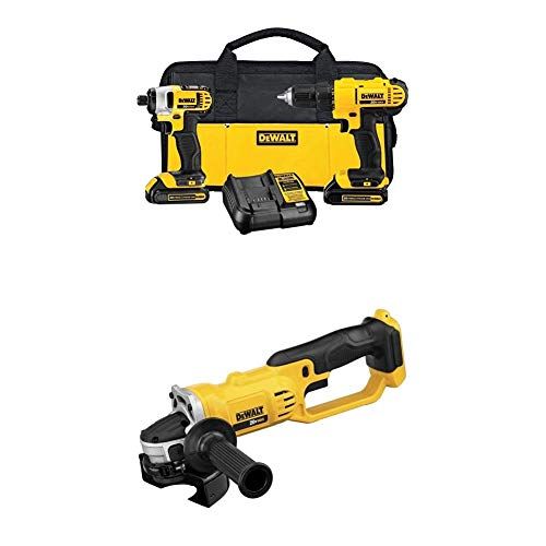  DEWALT DCK240C2 20v Lithium Drill Driver/Impact Combo Kit with 20V MAX Lithium Ion 4-1/2” grinder