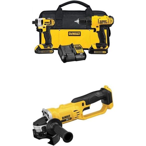  DEWALT DCK240C2 20v Lithium Drill Driver/Impact Combo Kit with 20V MAX Lithium Ion 4-1/2” grinder