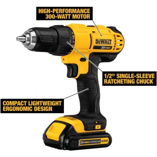  DEWALT DCK240C2 20v Lithium Drill Driver/Impact Combo Kit with 20V MAX Lithium Ion 4-1/2” grinder