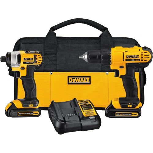  DEWALT DCK240C2 20v Lithium Drill Driver/Impact Combo Kit with 20V MAX Lithium Ion 4-1/2” grinder