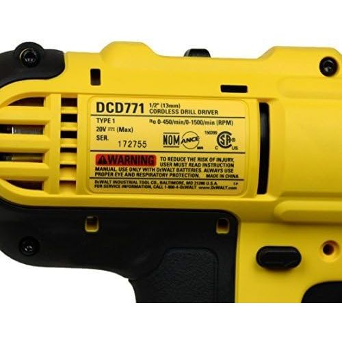  Dewalt DCD771B 20V MAX Cordless Lithium-Ion 1/2 inch Compact Drill Driver - Bare Tool