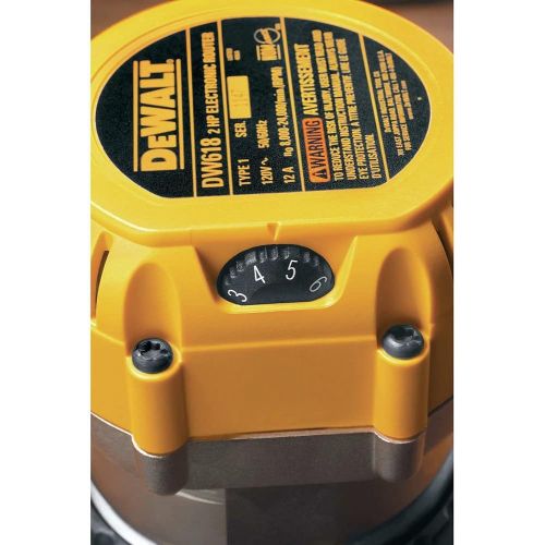  DEWALT Router, Fixed Base, Variable Speed, 2-1/4 HP (DW618) , Yellow