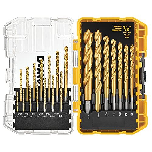  DEWALT Titanium Drill Bit Set, Pilot Point, 21-Piece (DW1361)