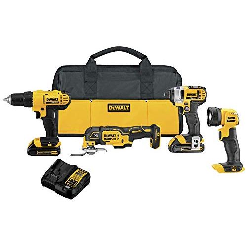  DEWALT 20V MAX Cordless Drill Combo Kit , 4-Tool (DCK444C2)