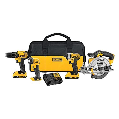  DEWALT 20V MAX Combo Kit, Compact 4-Tool (DCK421D2)