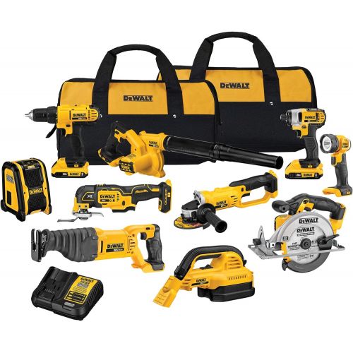  DEWALT 20V Max Cordless Drill Combo Kit, 10-Tool (DCK1020D2)