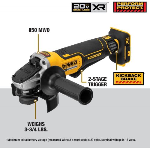  DEWALT 20V MAX Angle Grinder Tool, Tool Only (DCG413B)