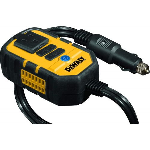  DEWALT DXAEPI140 Power Inverter 140W Car Converter: 12V DC to 120V AC Power Outlet with Dual 3.1A USB Ports