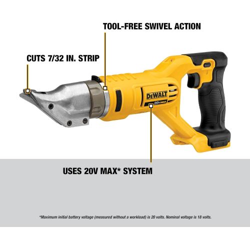  [무료배송]디월트 회전식 헤드 베어툴 DEWALT 20V MAX Metal Shear, Swivel Head, 18GA, Tool Only (DCS491B)