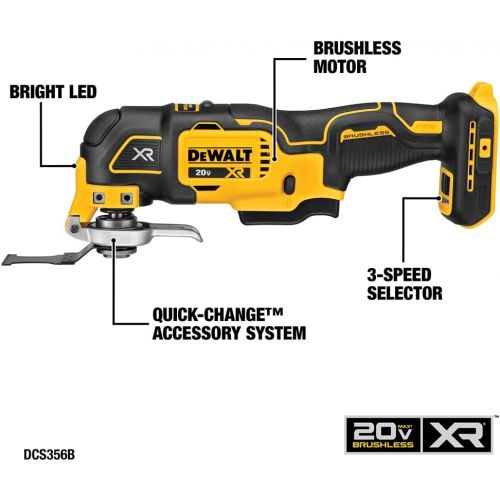  [아마존베스트]DEWALT 20V MAX Cordless Drill Combo Kit, 6-Tool (DCK661D1M1)