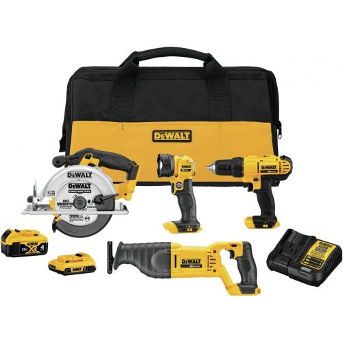  [아마존베스트]DEWALT 20V MAX Cordless Drill Combo Kit , 4-Tool (DCK445D1M1)