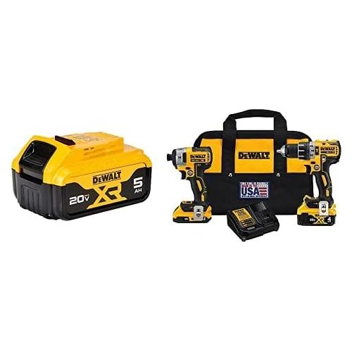  [아마존베스트]DEWALT DCK287D1M1 20V Cordless Hammerdrill and Impact Driver Combo Kit with DCB205 20V MAX XR 5.0Ah Lithium Ion Battery-Pack