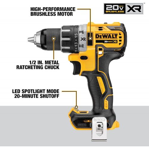  [아마존베스트]DEWALT 20V MAX XR Brushless Combo Kit, Compact 4-Tool (DCK483D2)