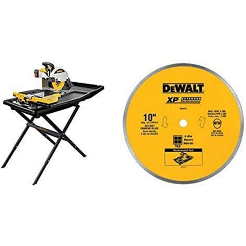  [아마존베스트]DEWALT Wet Tile Saw with Stand, 10-Inch (D24000S) + Ceramic/Tile Blade