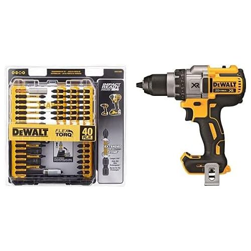  [아마존베스트]DEWALT 20V MAX XR Brushless Drill/Driver with 3 Speeds - Bare Tool (DCD991B) with DEWALT DWA2T40IR IMPACT READY FlexTorq Screw Driving Set, 40-Piece