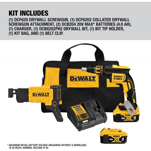  [아마존베스트]DEWALT Screw Gun Kit with Collated Drywall Attachment (DCF620CM2)