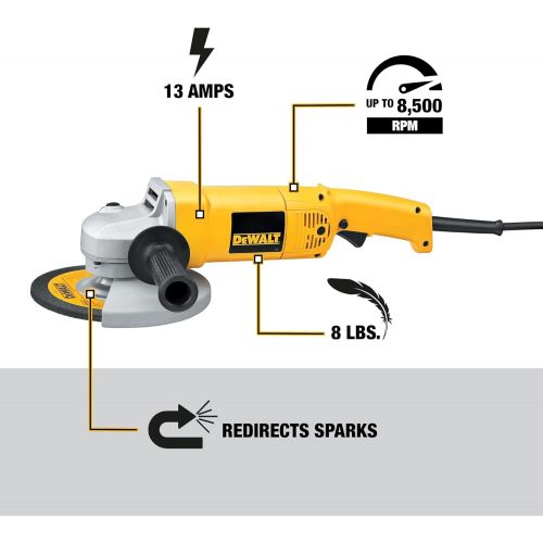  [아마존베스트]DEWALT Angle Grinder Tool Kit with Bag and Cutting Wheels, 7-Inch, 13-Amp (DW840K)