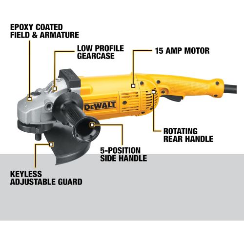  [아마존베스트]DEWALT Angle Grinder Tool, 7-Inch/9-Inch, 5.3-Horsepower (D28499X),Large