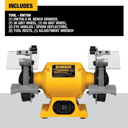  [아마존베스트]DEWALT Bench Grinder, 6-Inch (DW756)