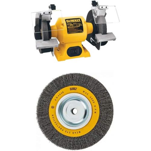  [아마존베스트]DEWALT Bench Grinder, 8-Inch (DW758) & Wire Wheel for Bench Grinder, Crimped Wire, 8-Inch (DW4906)