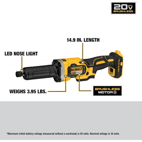  [아마존베스트]DEWALT 20V MAX Die Grinder, Variable Speed, 1-1/2-Inch, Tool Only (DCG426B)