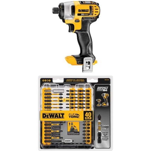  [아마존베스트]DEWALT DCF885B 20-Volt MAX Lithium Ion 1/4-Inch Impact Driver (Tool Only) with DEWALT Titanium Drill Bit Set, 10-Piece Impact Ready (DD5160)