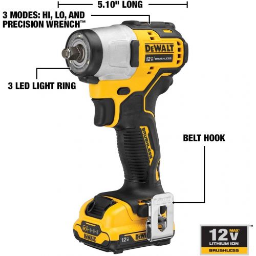  [아마존베스트]DEWALT DCF902F2 XTREME 12V MAX Brushless 3/8 in. Cordless Impact Wrench Kit