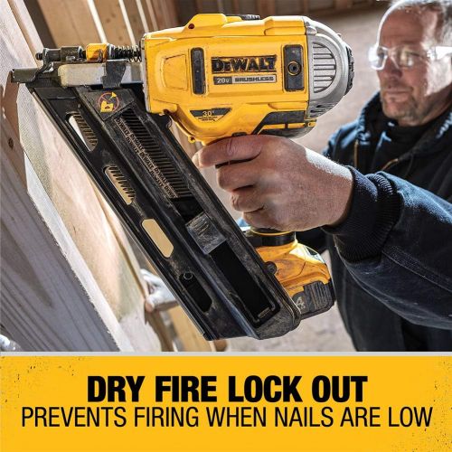  [아마존베스트]DEWALT 20V MAX Framing Nailer Kit, 30-Degree, Paper Collated (DCN692M1)