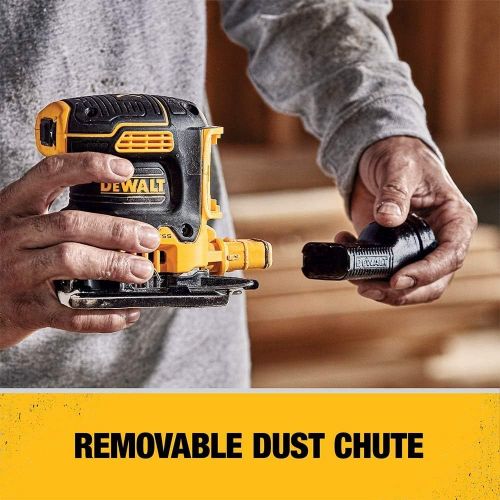  [아마존베스트]DEWALT 20V MAX XR Palm Sander, Variable Speed, 1/4-Inch Sheet with Battery Pack & Charger Kit, 3-Ah (DCW200B & DCB23C)