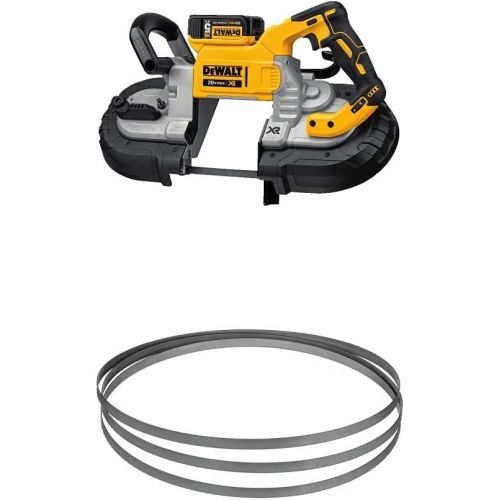  [아마존베스트]DEWALT DCS374P2 20V Max Deep Cut Band Saw Kit with DEWALT DW3982 .020-by-44-7/8-Inch 14 TPI Portable Band Saw Blade, 3-Pack