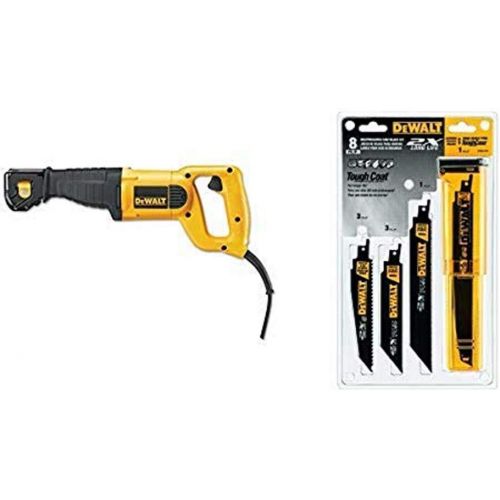  [아마존베스트]DEWALT DWE304 10-Amp Reciprocating Saw with DEWALT DWA4101 Bi-Metal 2X Reciprocating Saw Blade Set, 8-Piece