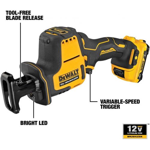  [아마존베스트]DEWALT Xtreme 12V MAX Reciprocating Saw, One-Handed, Cordless Kit (DCS312G1)